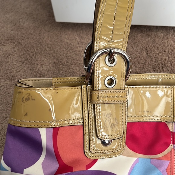 Used Coach F13798Multi Soho Pleated Shoulder Purse Retail Price $298 - Picture 10 of 11